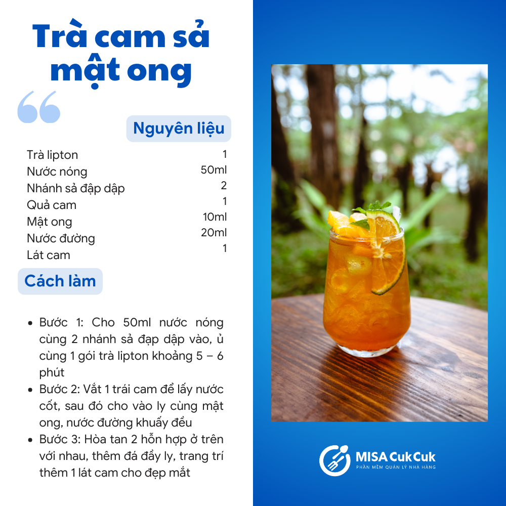 Trà cam sả mật ong