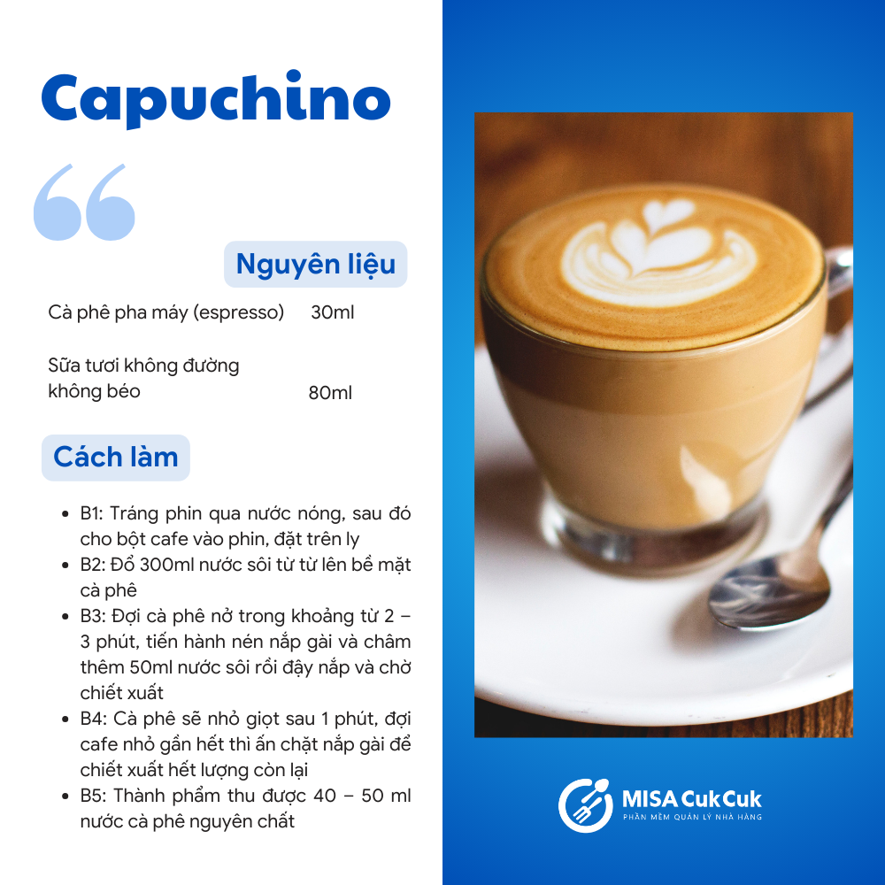 Công thức pha chế Capuchino