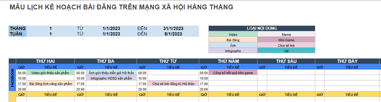 Mẫu kế hoạch marketing social media