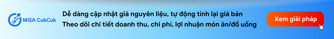 Phần mềm tính cost đồ uống