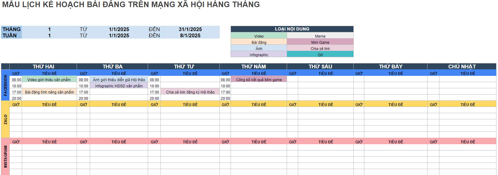 Lịch post bài đăng trên Fanpage