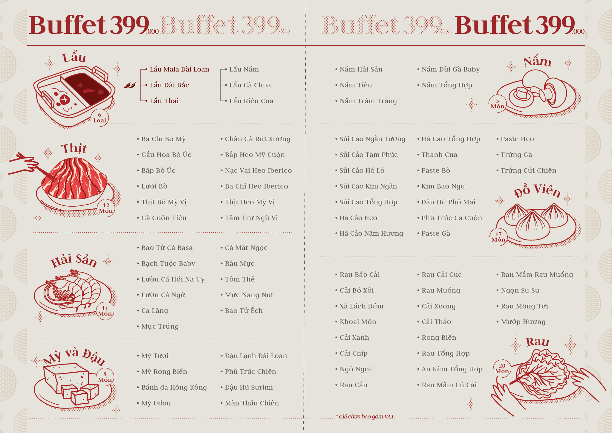 Menu lẩu Manwah