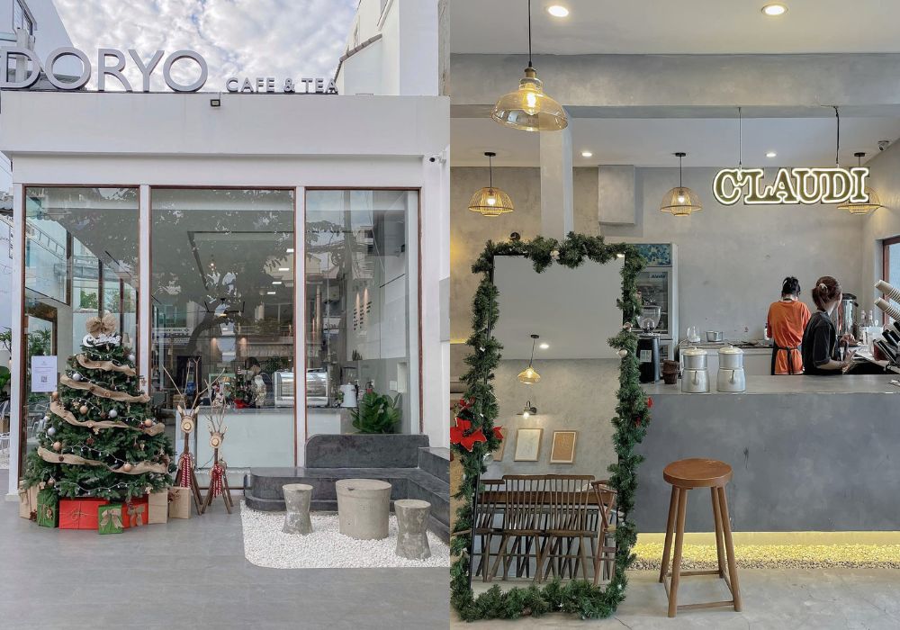 Trang trí Noel quán cafe phong cách hiện đại