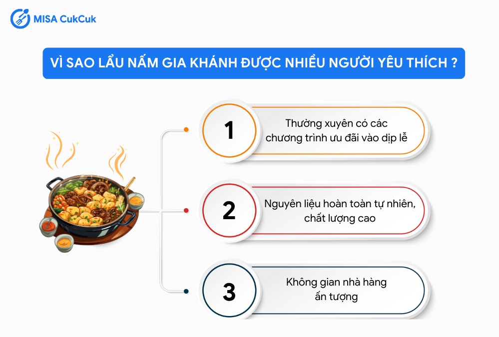 Lý do Lẩu nấm Gia khánh được nhiều người yêu thích