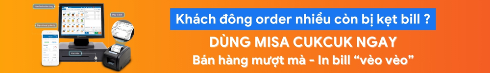 Dùng thử MISA CukCuk in bill tính tiền